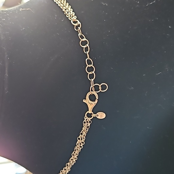 Sterling silver Estate italian silver 925 Italy brushed disc  3 chain necklace - Picture 5 of 10